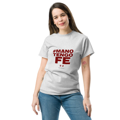 Camiseta "Mano tengo fe" en colores claros